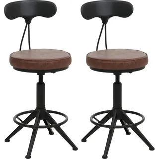 MCW Barhocker O84 2er-Set höhenverstellbar drehbar Braun