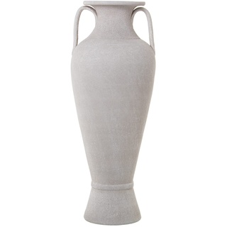 DRW Bodenvase mit Griffen aus Keramik, klar, 30 x 80 cm