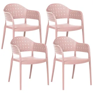 Beliani Esszimmerstuhl NARINO Rosa 4er Set