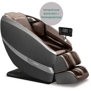 aspria Massagesessel Tai Chi 75 x 110 x 90 cm Braun mit Liegeposition und Massagefunktion