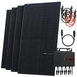 solarway Balkonkraftwerk 2000W mit Envertech Wechselrichter Steckdose Komplettset 4x 500W Solarmodule Solaranlage