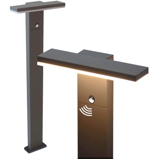 max K O M F O R T LED Standleuchte mit Bewegungsmelder Pollerleuchte Wegeleuchte 10W - 78cm hoch - warmweiß - Anthrazit 17504-800 (Pollerleuchte schwarz mit Bewegungsmelder)