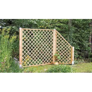 Rankgitterzaun 60 x 180 cm – Rankgitter aus Kiefer/Fichte, grün druckimprägniert – rechteckiges Holzspalier – Rankzaun für Gartenbereiche