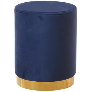 Hti-Living Hocker Reese Velvet Polyester 32 x 42 x 32 cm Blau