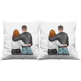 Liebeskissen - Personalisiert - 2X Pärchen Kissen - Couple - Jahrestag - Valentinstag - Hochzeit - Paar - Jahrestag - Für Freund/Freundin