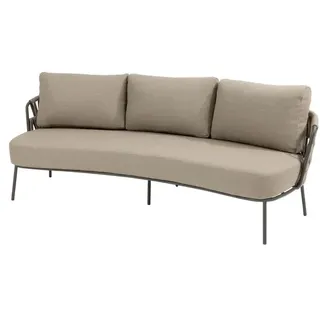 4 SEASONS OUTDOOR Low Dining Loungesofa Mallorca Edelstahl Grau Taupe