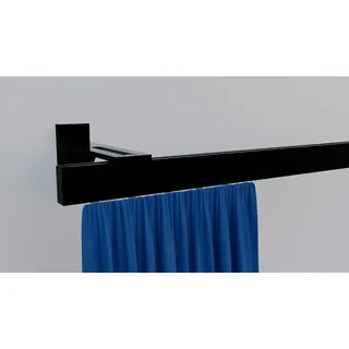 INDEKO Gardinenstange INDEKO "Bern", schwarz, L:100cm, Aluminium, Gardinenstangen, Innenlauf Komplett-Set inkl. Gleitern und Montagematerial