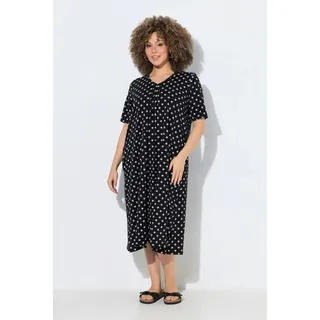 Ulla Popken Jerseykleid Midikleid Sterne Schwarz 42/44