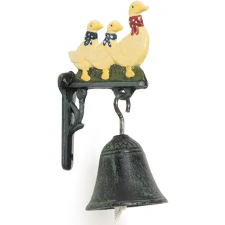 Moritz Türglocke Glocke Gans Gänse Familie Enten Wandglocke Gartendeko Gusseisen Rustikal Antik Design Stil Retro Klingel