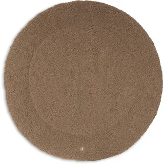 Jollein Krabbeldecke für Baby - Ø 95cm - Rund - Geeignet für Laufstall Baby - Kuschelig Weich - Spielmatte Baby - Curlé Dark Hazel