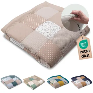 ULLENBOOM Krabbeldecke für Baby 140x140 cm – OEKO-TEX Materialien, Made in EU – Große Spieldecke Baby Gepolstert, Krabbelmatte, Krabbeldecke groß & Spielteppich