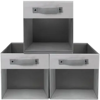 Würfel Aufbewahrungsboxen mit Sichtfenster,Mehrzweck Aufbewahrungskörbe mit Griff,Faltbar Stoffbox Organisationsboxen für Regale,Schränke,Kinderzimmer,Büro,Schlafzimmer,Abstellraum,26x26x28cm,3 Stück