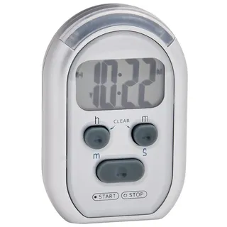HUMANTECHNIK Küchentimer tripleBel, Timer mit Vibration und Lichtsignal für Hörgeschädigte Timer mit blinkenden LEDs und Vibration grau