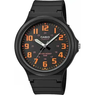 Casio MW-240-4BVEF Herren-Armbanduhr, Kunststoff-Gehäuse - Schwarz/Orange