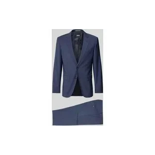 Slim Fit Anzug aus reiner Schurwolle Modell 'H-HUGE-2PCS-253', Blau, 56