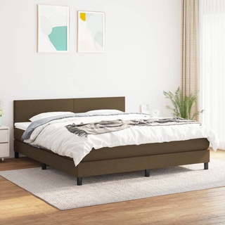möbel - Doppelbett Jugendbett - Boxspringbett mit Matratze Dunkelbraun 160x200 cm Stoff - Bettrahmen 203 x 160 x 78|88 cm,4parcel2023