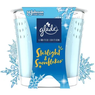 Glade (Brise) Duft-Kerze im Glas, Starlight & Snowflakes, mit ätherischen Ölen angereichert, 6er Pack (6x129 g)