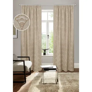 Verdunkelungsvorhang BRUNO BANANI "Alessio" Gr. 2, taupe, B:130cm H:175cm, Polyester, Polyester, Gardinen, Elegantes Muster, Jacquard, verdunkelnder Vorhang, blickdicht,modern