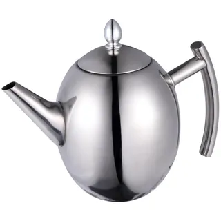 Cabilock Edelstahl Teekanne 1,5l mit Integriertem Filter und Dickwandigem Gehäuse Stilvoll und Leicht zu Reinigen für Losen Tee im Alltag und Büro