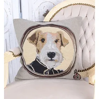 Kissen Gobelin Zierkissen GRAF vonTerrier Kissenhülle Kissenbezug 40x40 cm Hund kdk009 Palazzo Exclusiv