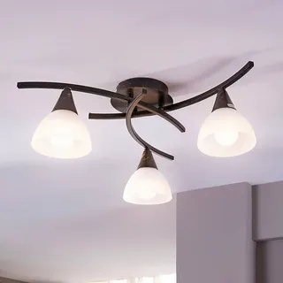 Deckenlampe Della Lindby, dimmbar, schwarz, für Wohn- / Esszimmer, Glas, Landhaus / Rustikal, Deckenlampe - 57.5 cm - 57.5 cm - 18 cm