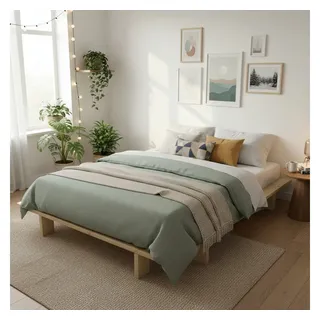 TUGA-Holztech Massivholzbett Holzbett Japanbett Naturholzbett 180x220 Fichte Doppelbett Massivholz, Größen B=80 90 100 120 140 160 180 200cm L=200 220cm Fichte, Zirbe 180 cm x 220 cm