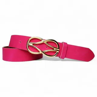 FRONHOFER Hüftgürtel Damen Rindsleder breit (1-St) 4 cm, vergoldet, fürs Business rosa Körperumfang 110 cm / Gesamtlänge 125 cm