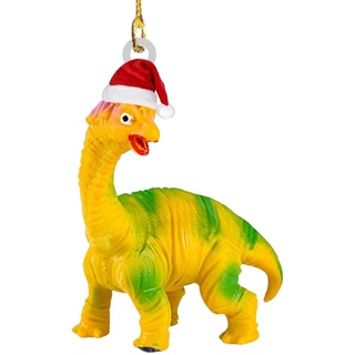 Dinosaurier-Weihnachtsdekorationen - 2D-Acryl-Weihnachts-Dinosaurier-Baumschmuck,Acryl-Tier-Anhänger, Dinosaurier-Anhänger, Dekoration, lustige Verzierungen, kreative Festival-Autoverzierung Loandicy