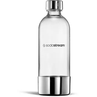 Sodastream 1 l Flasche für Sprudelwasser und Soda | spülmaschinenfest | Edelstahl-Finish