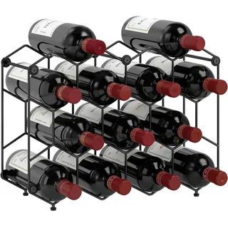 Homcom Weinregal 43 x 15,5 x 31 cm Schwarz