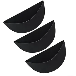 ZAMETTER Halbrunder Blumentopf-Korbeinsatz, 3 Stück, halbrunde Blumentopf-Korbeinlage, halbrunde Wand-Hängekorb-Filz-Auskleidung (30,5 cm)