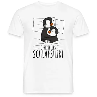 Spreadshirt T-Shirt Offizielles Schlafshirt Pinguin Männer T-Shirt (1-tlg) weiß 5XL