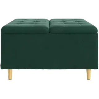 vidaXL Aufbewahrungsottomane Samt 80 x 80 x 45 cm Dunkelgrün