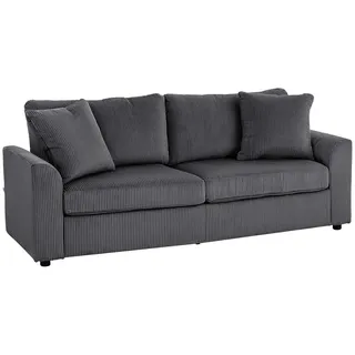 Homcom 3-Sitzer-Sofa Cordbezug Dunkelgrau