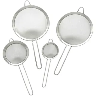 Gräwe Küchensieb Set 4-teilig Ø 8 / 12 / 18 / 20 cm Edelstahl Silber