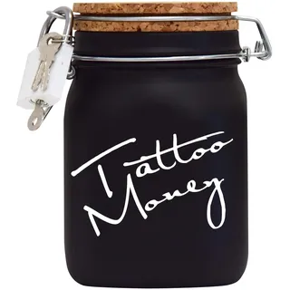 Spardose Tattoo Money Weiss Geld Geschenk Idee Schwarz L