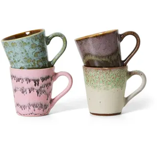 HKliving - 70's Espressotasse, 80 ml, brutalism (4er-Set)