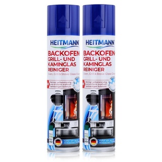 HEITMANN Heitmann Backofen-Grill und Kaminglas Reiniger 400ml - Löst Schmutz (2 Spezialwaschmittel