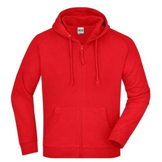 Hooded Jacket Klassische Kapuzenjacke aus hochwertiger French-Terry-Qualität rot, Gr. M