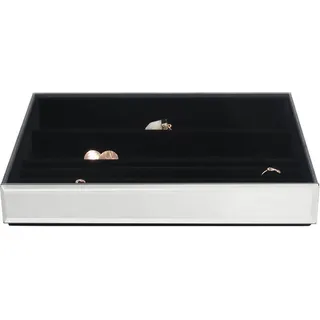 Stackers Schmuckkästchen classic 4-Fächer velvet aus Glas mit schwarzer Verkleidung