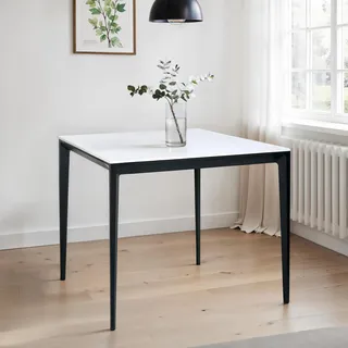 Julian Bowen Miami Esstisch mit Steinplatte, quadratisch, weißer Marmor