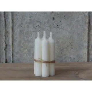 12er Pack Stabkerzen H:11 cm Ø:2 cm div. Farben Brenndauer 4,5 Stunden Advent Weihnachten, Farbe:Creme