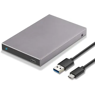 SSK Festplattengehäuse 2,5 Zoll Externes Gehäuse für SATA & HDD SSD Adapter | UASP unterstützt, werkzeugfreie Montage, bis zu 6 Gbps SATA Gehäuse für 2,5 Zoll HDD und SSD mit 7 oder 9,5 mm