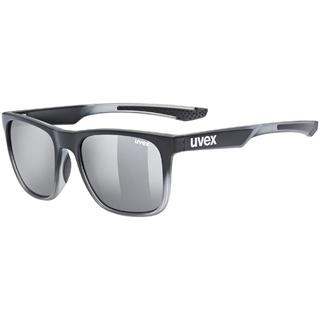 uvex LGL 42 - Sonnenbrille für Damen und Herren - verspiegelt - Filterkategorie 3 - black transparent/silver - one size