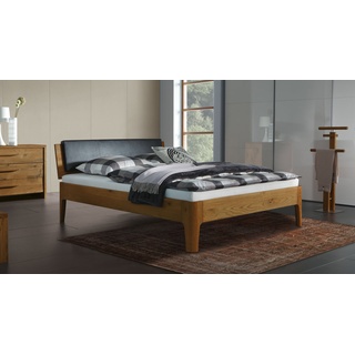 Doppelbett aus Holz Lugo - 120x200 cm - Eiche natur - Fußhöhe 25 cm