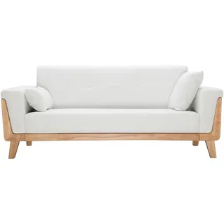 miliboo Design-sofa 3 Plätze Altweiß Holzbeine Fjord
