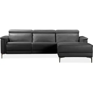 OTTO home Eckcouch Kunstleder 2-Sitzer Schwarz