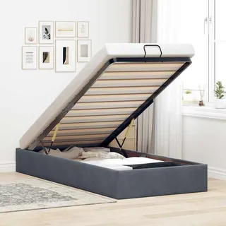 vidaXL Ottoman-Bett 90 x 200 cm Dunkelgrau