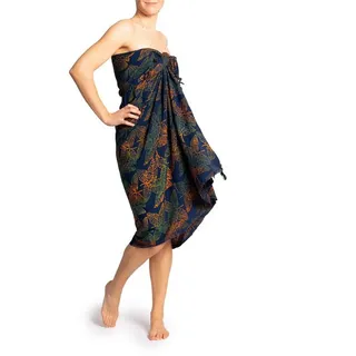 PANASIAM Sarong Pareo Tuch aus blickdichter Viskose in dunklen Farben - Strandtuch, Viskose, Wickelrock Strandkleid Bikini Wrap oder Schal für Damen & Herren bunt