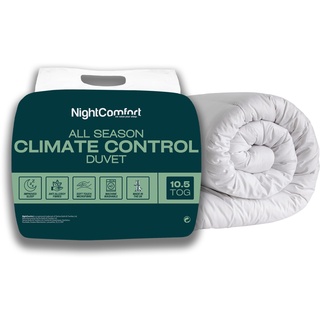 Night Comfort OH-SO WARM 10,5 Tog Bettdecke – Winter-Steppdecke für Einzel-, Doppel-, King-Size- und Super-King-Size-Betten (weiß, Doppelbett: 200 x 200 cm)